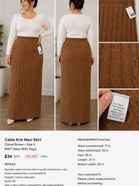 SO Cable Knit Maxi Skirt -
65